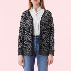 NWT Rebecca Taylor La Vie Leopard Jacquard Cardigan